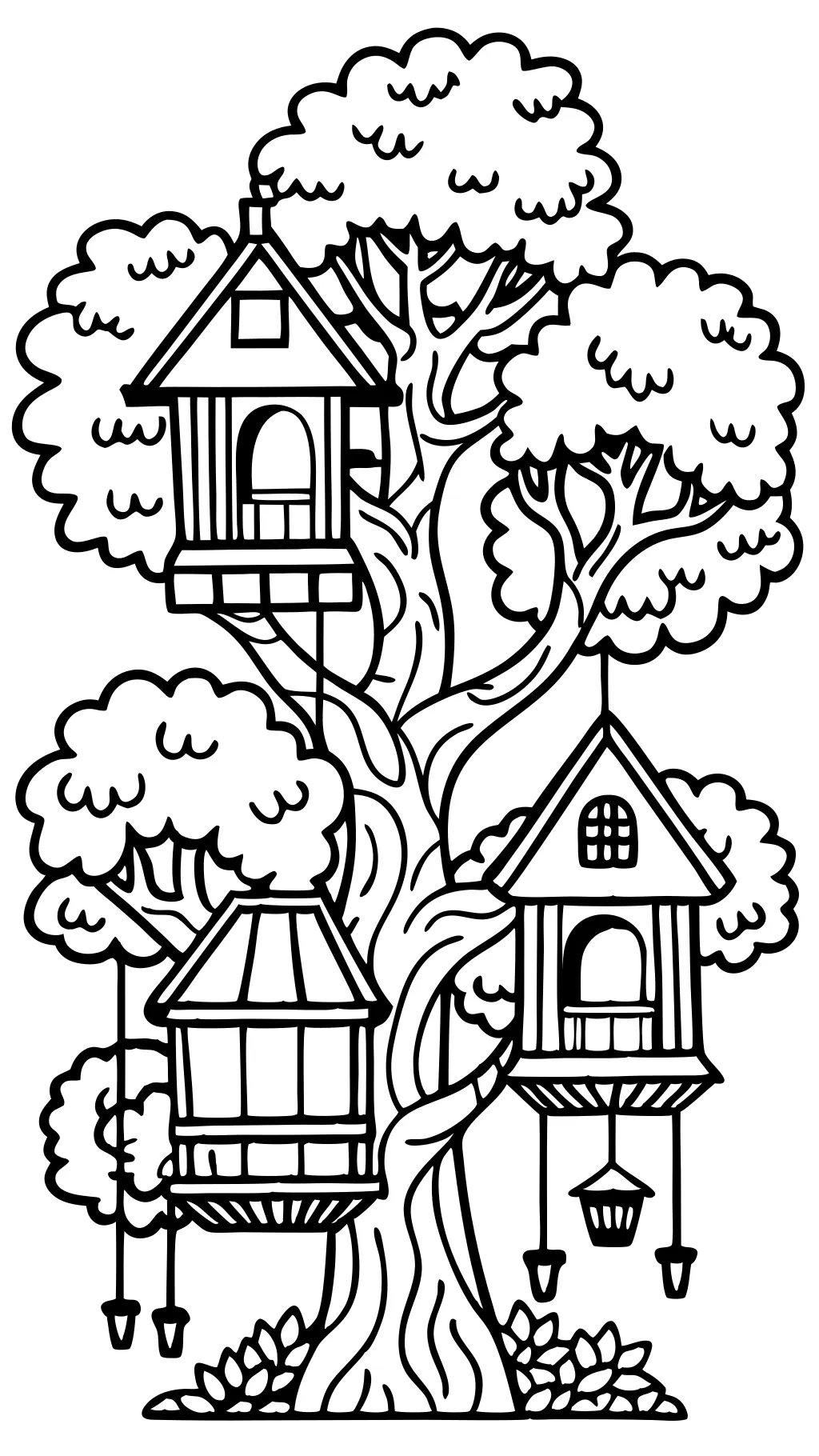 coloring pages of tree houses